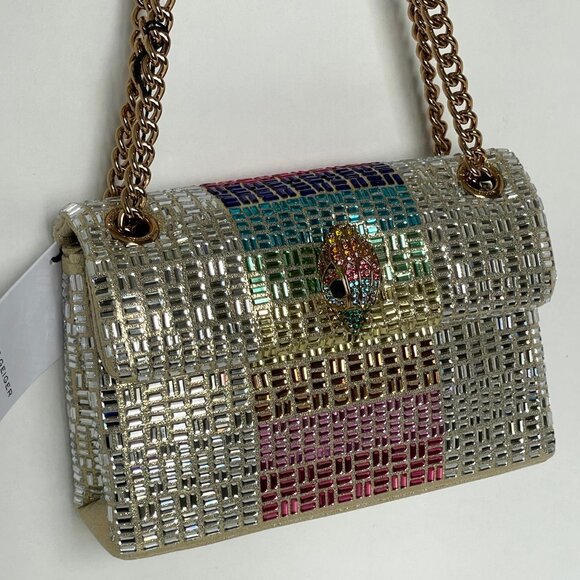 Kurt Geiger Mini Kensington Rainbow Crystal Beaded Crossbody Bag - Picture 8 of 16